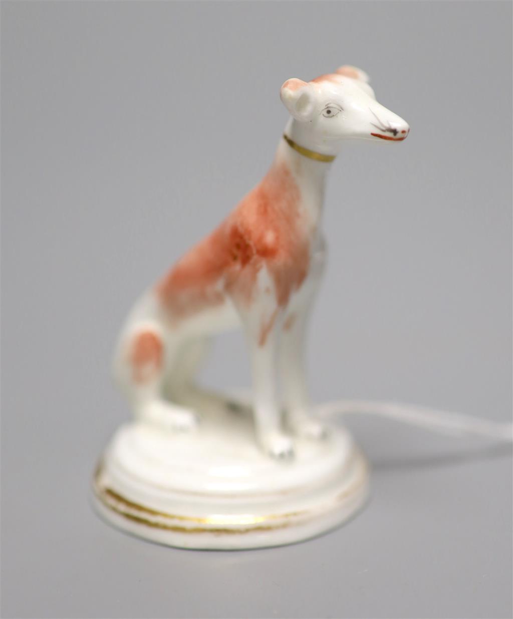 An English porcelain dog seated on hind legs, c.1840